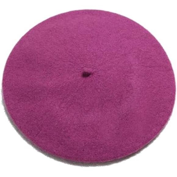 French Beret - Wool Solid Color Womens Beanie Cap Hat - Picture 3 of 3